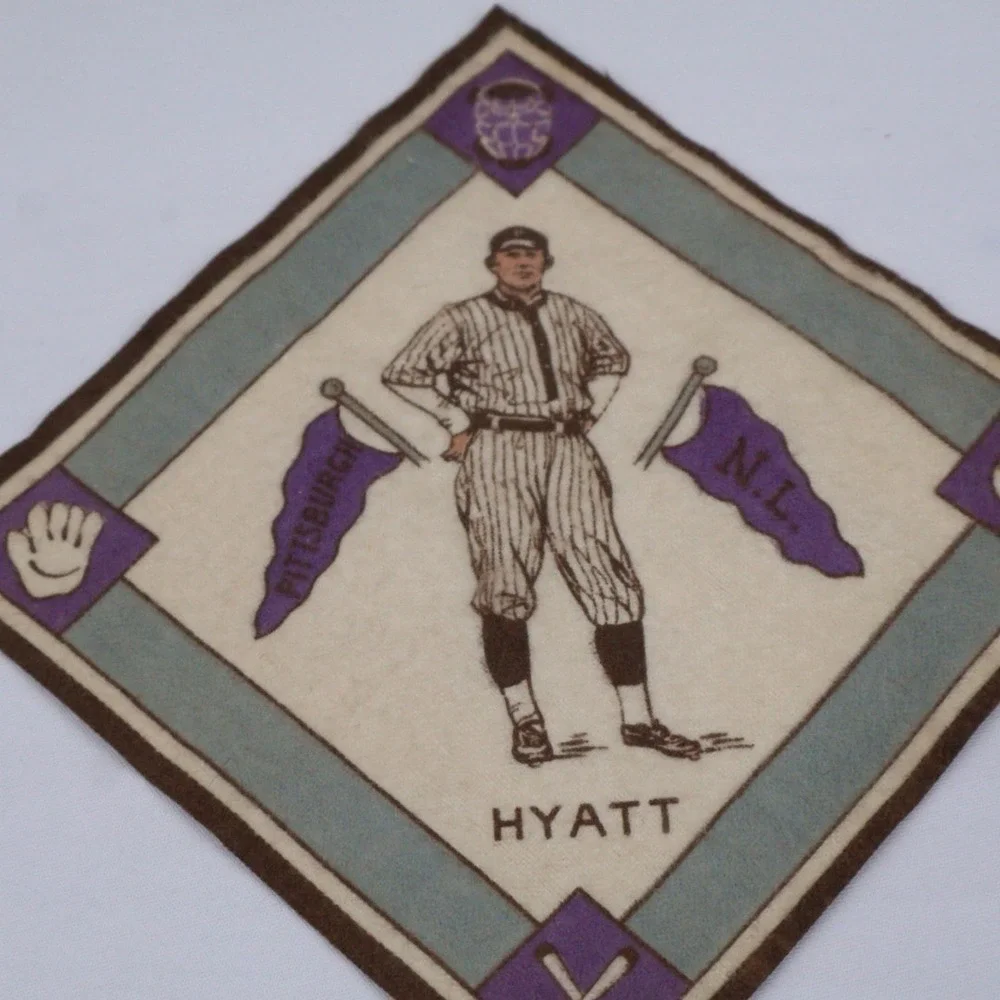 1914 Baseball Players Felt B18‎ Series Pittsburg Pirates HAM HYATT White / Blue